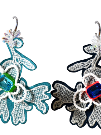 Flowers earrings blue/white