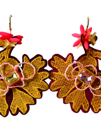 Flowers earrings pink/orange