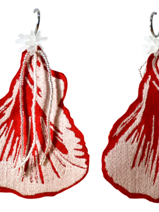 Leaves earrings red/white