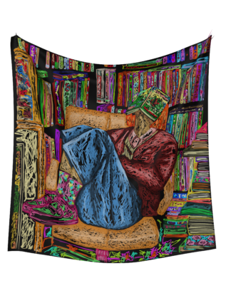 Bibliophile silk twill scarf